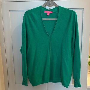 Lilly Pulitzer Emerald V-Neck Sweater